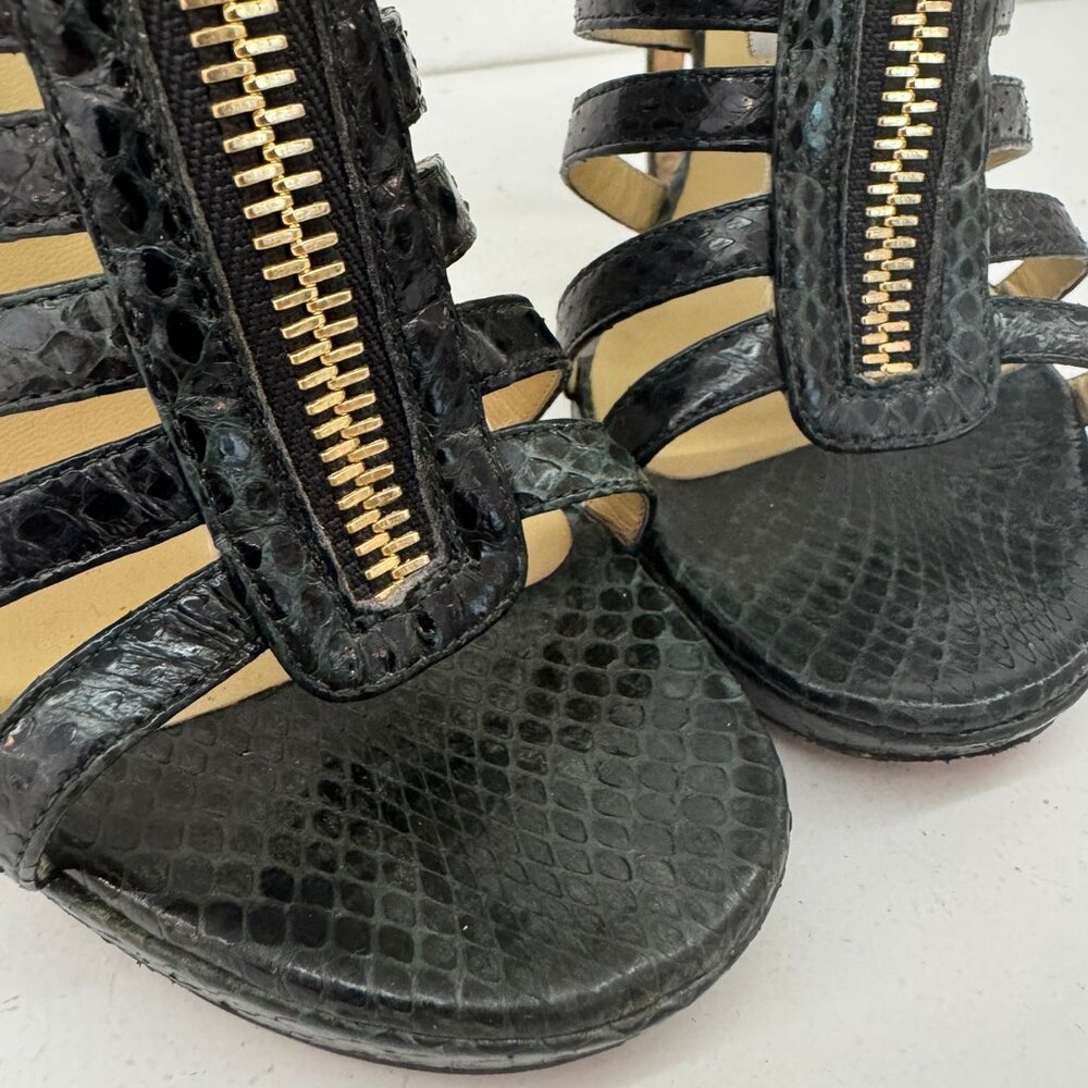 Jimmy Choo Python Elaphe Green Sandals - image 5